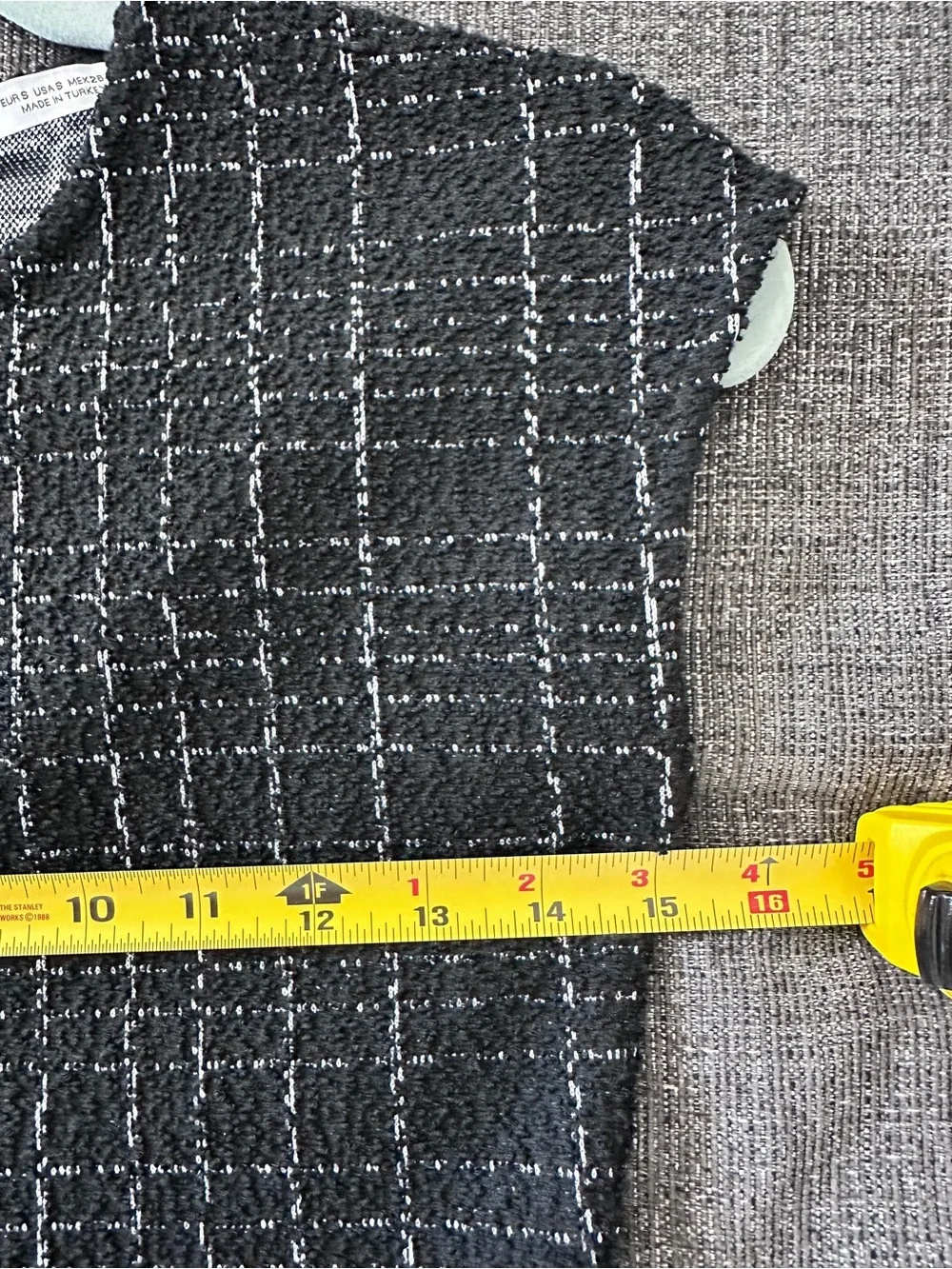 Zara Black and White Tweed Mini Dress Size S - Picture 12 of 16